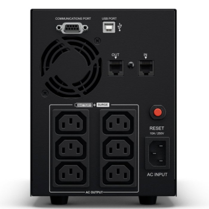 CyberPower SAI Interactivo de Línea VALUE2200EILCD - 2200VA / 1320W - 6 Salidas Protegidas - Regulación Automática AVR - Torre - LCD - Incluye Software de Gestión